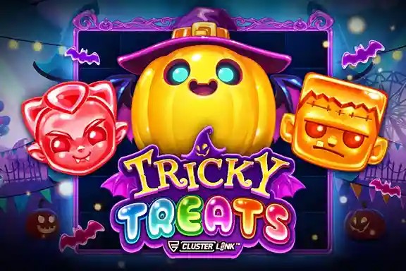 Tricky Treats slot logo by Push Gaming at WinRolla Casino